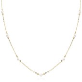 Colier argint placat cu aur galben cu bile sidefate DiAmanti Z2182NG-DIA